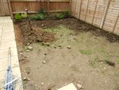 Decking and Artificial Lawn - Stripping back the worn lawn and borders